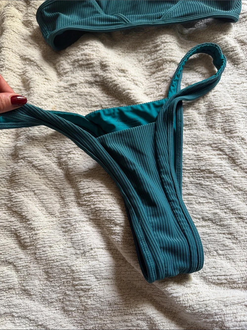 Lovers + Friends Teal Cheeky bikini - Picture 2 of 4